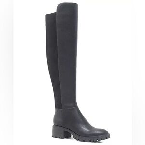 Kenneth Cole Black Over-the-Knee Leather Boots